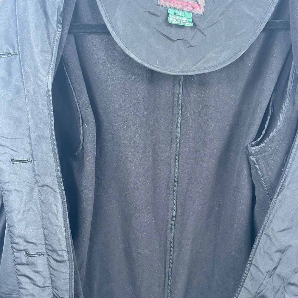 VTG Lauren Ralph Lauren Rain Jacket Black Trench‎ Coat Womens M Fleece Lined - Picture 8 of 10